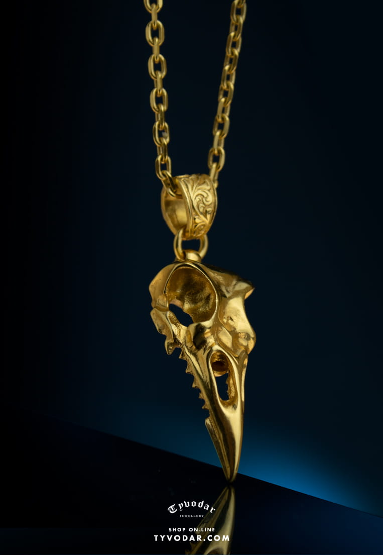 GOLD CROW NECKLACE | SILVER 925  | 14K GOLD PLATED | TYVODAR