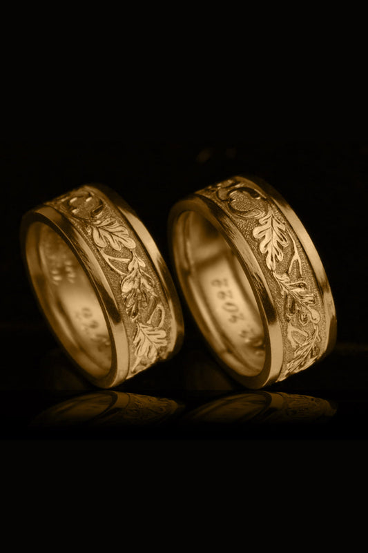 MISTLETOE SLAVIC WEDDING RINGS | GOLD 18K | TYVODAR