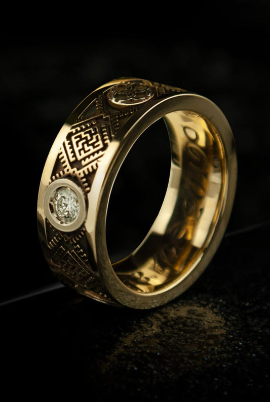 DIAMOND | SLAVIC WEDDING RINGS | GOLD 14K | TYVODAR